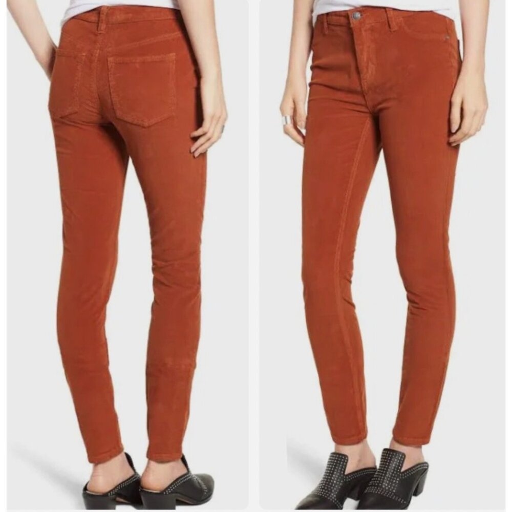 NWT Free People We The Free Skinny Fit Corduroy Pants in Fired Chestnut sz 24